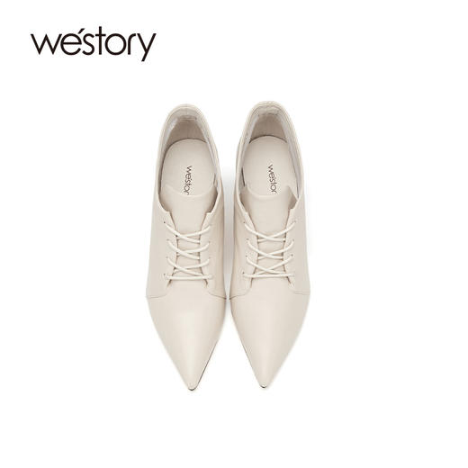 westory秋季新款尖头真皮系带中筒高跟时尚靴W20CM70641 商品图3