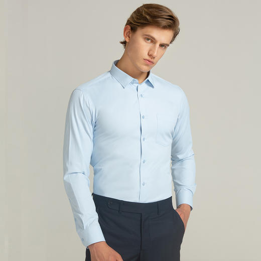 【40棉】罗蒙衬衫男长袖正装商务男士通勤百搭棉质纯色衬衣男 商品图7