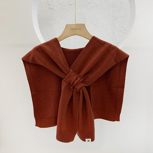 【魅力值飙升】秋冬新款可穿插搭肩小披肩纯色针织披肩外搭网红打结 商品图7