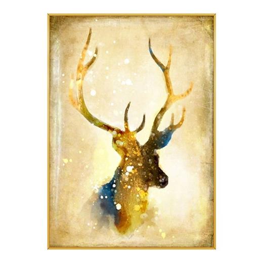 手绘抽象油画客厅现代简约吉祥麋鹿发财欧式美式客厅装饰画 商品图0