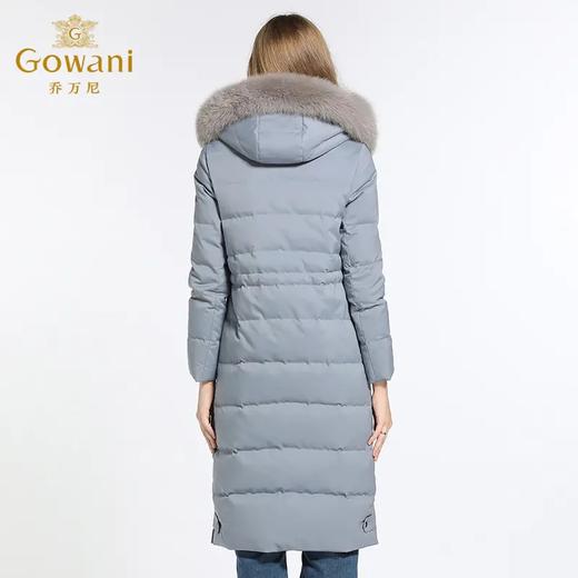 乔万尼羽绒服女时尚红色修身收腰狐狸毛领白鸭绒过膝长款EB4T051 商品图6