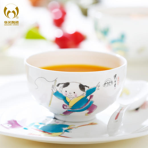 华光陶瓷 缪印堂儿童餐具 抗菌瓷骨瓷餐具套装 卡通宝宝餐具 商品图2