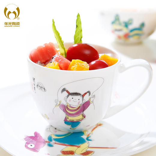 华光陶瓷 缪印堂儿童餐具 抗菌瓷骨瓷餐具套装 卡通宝宝餐具 商品图3