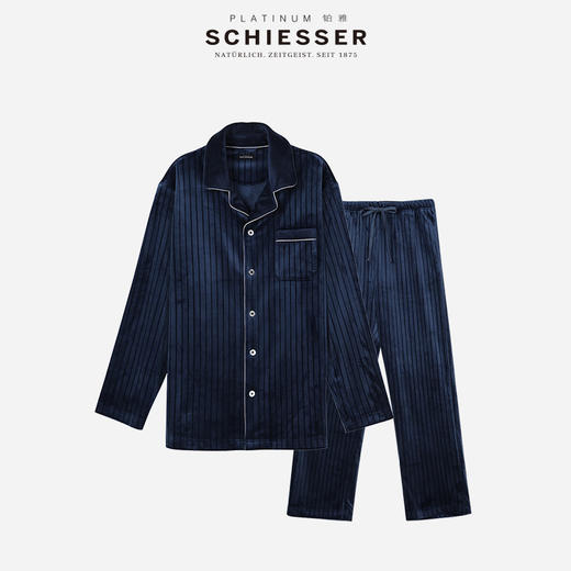 【海岛绒】SCHIESSER秋冬新品舒雅男士加厚家居服高端铂雅金丝绒睡衣家居套装18954H 商品图1