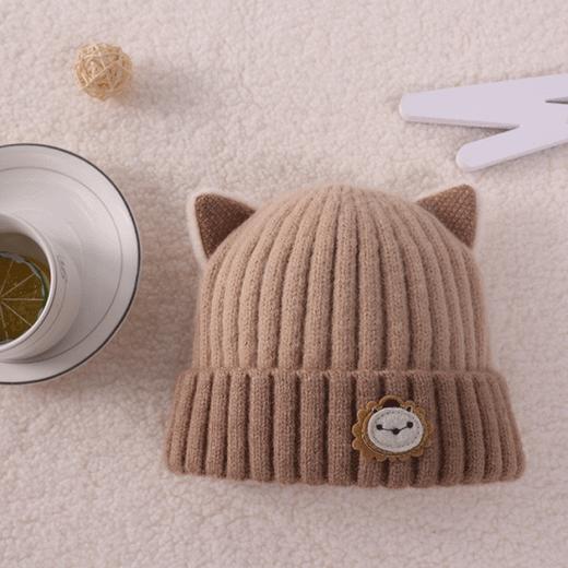 【舒享无感佩戴】新款宝宝秋冬季可爱超萌婴儿帽毛线帽保暖套头帽爱心针织帽子 商品图8