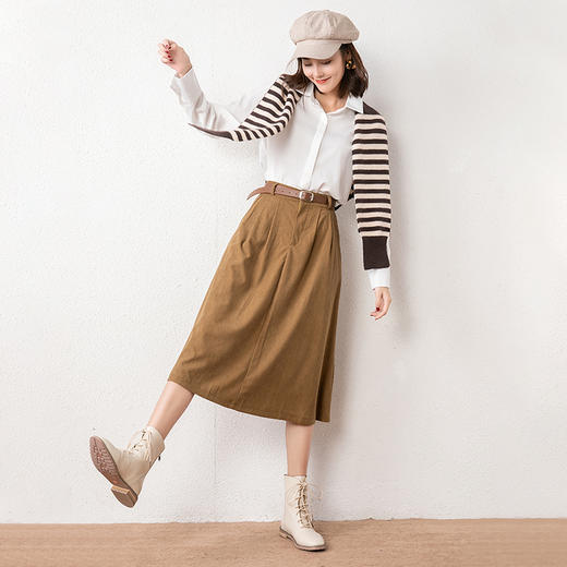 灯芯绒复古半身裙 商品图2