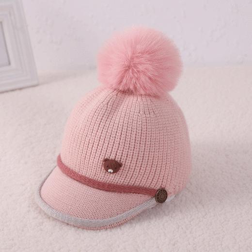 【童趣 保暖】儿童A帽子秋冬韩版新款小熊棒球毛线帽男女童保暖帽婴儿针织帽 商品图3