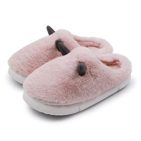 智庭拖鞋ZT2126粉色/3637秋冬室内保暖厚底居家男女士