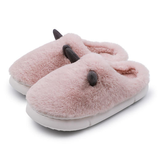 智庭拖鞋ZT2126粉色/3637秋冬室内保暖厚底居家男女士 商品图0