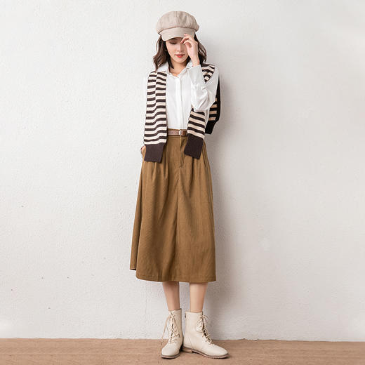 灯芯绒复古半身裙 商品图1