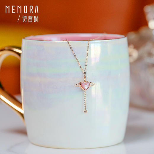 玫瑰18K金心形贝壳项链小礼物（链坠组）KN229801 商品图7