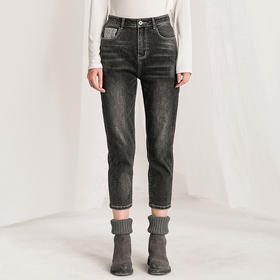 Famecoco范可儿直筒牛仔裤裤子高街ins潮裤子F218GA020