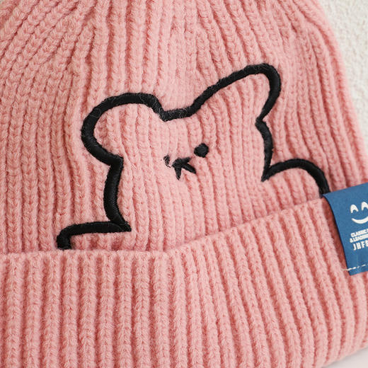 【深层保暖更舒适】帽子女春秋冬天ins潮小熊卡通可爱针织毛线百搭时尚护耳保暖冷帽 商品图3