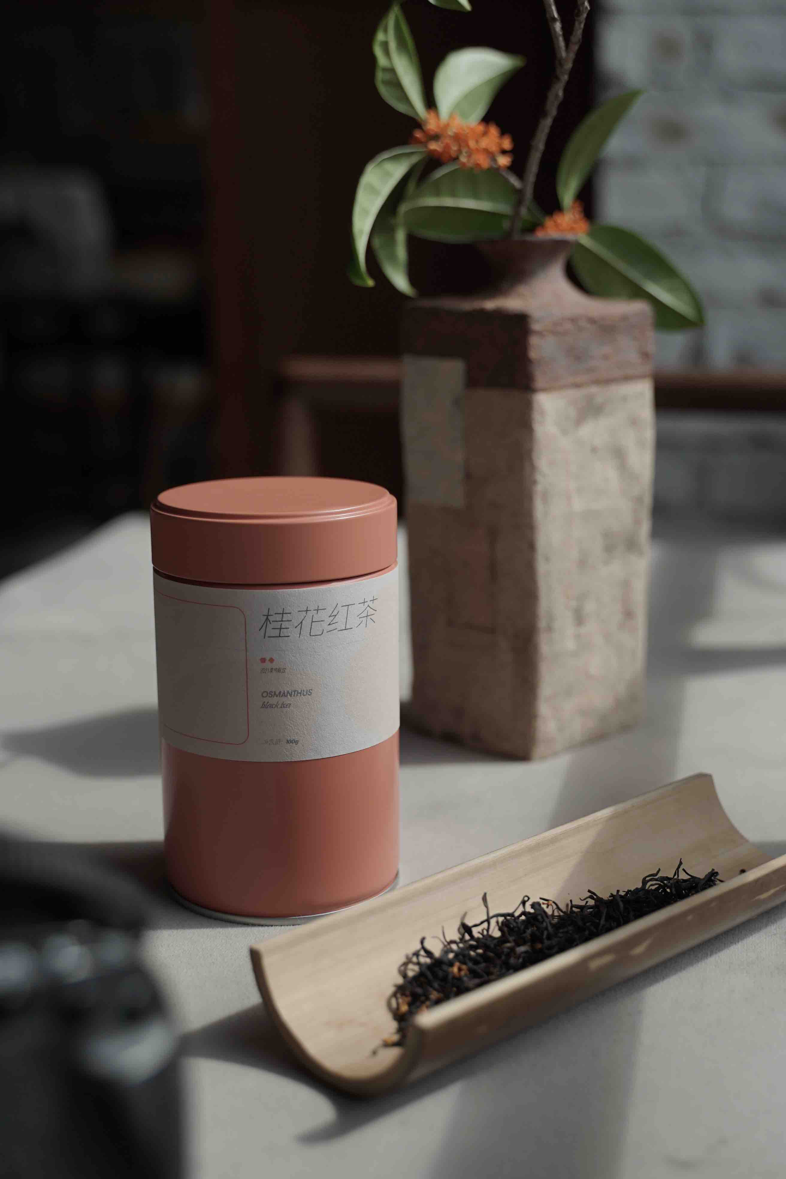 清如许茶院定制桂花红茶2021秋季限定桂花入红茶窨制秋香100克罐装