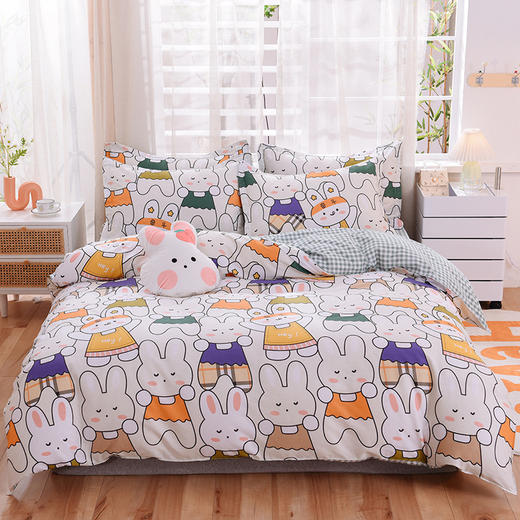 【日用百货】全棉床上用品四件套纯棉小清新床单被套40支家纺 商品图2