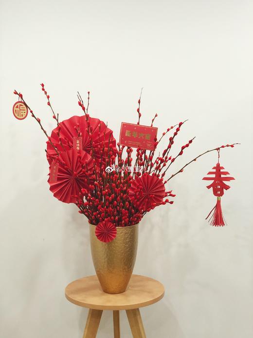 【超值新年款】*中国风金属聚宝插花桶18W1038/金色高款福桶 商品图2