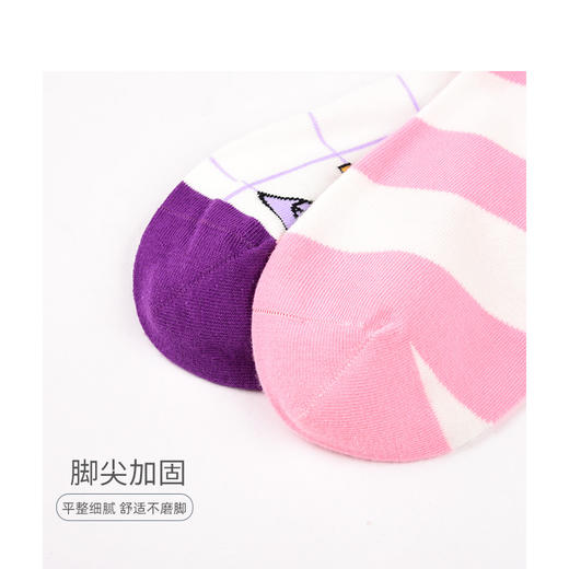 阪织屋短袜女迪士尼系列棉质时尚头跟撞色提花短筒袜 712173064 商品图2