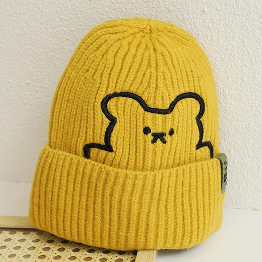 【深层保暖更舒适】帽子女春秋冬天ins潮小熊卡通可爱针织毛线百搭时尚护耳保暖冷帽 商品图6