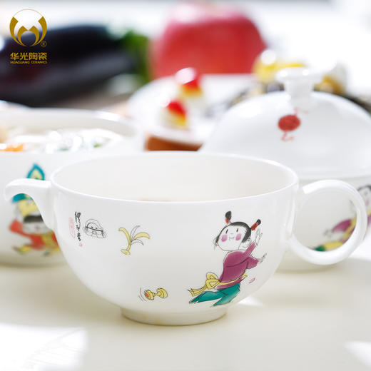 华光陶瓷 缪印堂儿童餐具 抗菌瓷骨瓷餐具套装 卡通宝宝餐具 商品图1