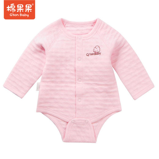 棉果果秋冬款男童女童内衣空气层对开三角连体衣连身衣哈衣M401712617627 商品图1