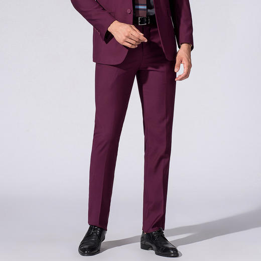 罗蒙西裤男秋装修身款纯色简约商务通勤上班职业男长裤子 商品图5