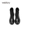 westory真皮漆皮系带增高厚底马丁靴W20DS80221 商品缩略图3