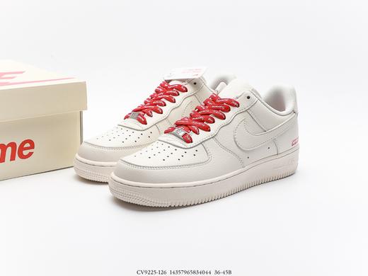 耐克Supreme X Nike 2020SS AIR Force 1 Low空军一号奶白联名休闲运动板鞋CV9225-126男女鞋 商品图8