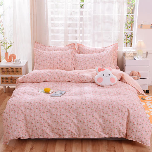 【日用百货】全棉床上用品四件套纯棉小清新床单被套40支家纺 商品图3
