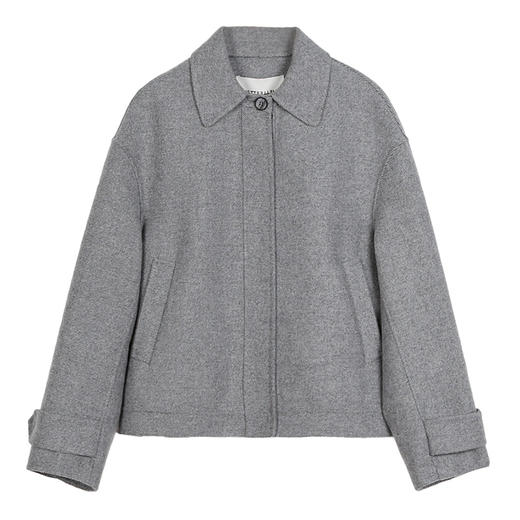 METTE羊绒世家2021年女士羊毛大衣短款直筒宽松毛呢双面呢小外套 商品图9