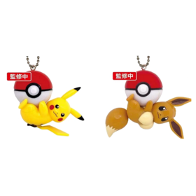 TOMY 精灵宝可梦 皮卡丘 伊布 精灵球吊锤 钥匙扣