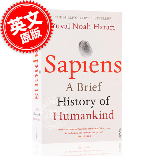 人类简史 从动物到上帝 英文原版 Sapiens:A Brief History of Humankind 世界通史 以色列历史学家尤瓦尔 赫拉利 Harari 商品图0