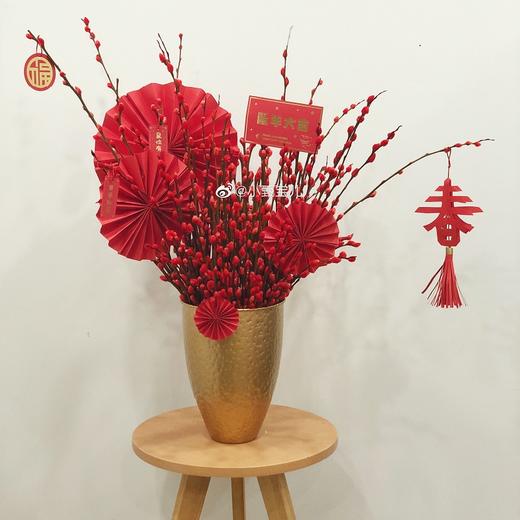 【超值新年款】*中国风金属聚宝插花桶18W1038/金色高款福桶 商品图1