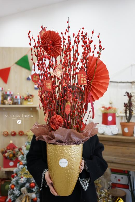 【超值新年款】*中国风金属聚宝插花桶18W1038/金色高款福桶 商品图7