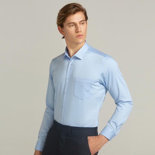 【经典百搭】罗蒙衬衫男长袖正装商务男士通勤百搭竹纤维衬衣男 商品图3