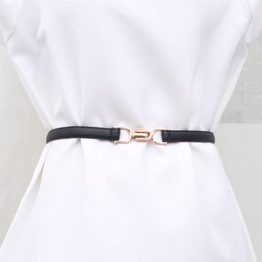 腰带女细装饰连衣裙简约时尚百搭配毛衣大衣韩版收腰小皮带黑色潮 商品图5