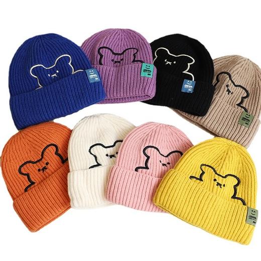 【深层保暖更舒适】帽子女春秋冬天ins潮小熊卡通可爱针织毛线百搭时尚护耳保暖冷帽 商品图4