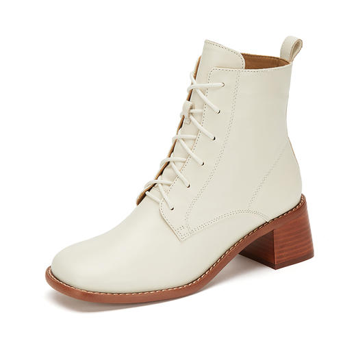 westory秋季新款女英伦风真皮高帮马丁靴时尚短靴女W20DS80001 商品图3