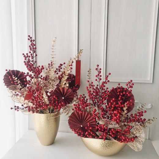 【超值新年款】*中国风金属聚宝插花桶18W1038/金色高款福桶 商品图5