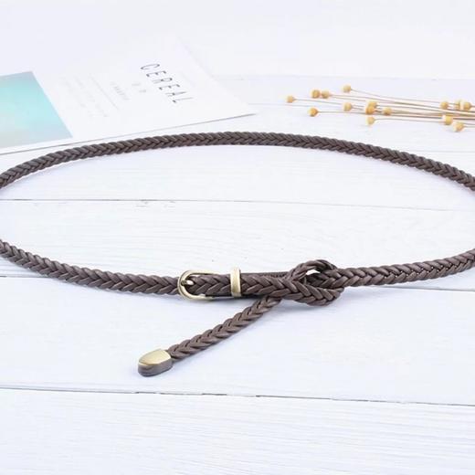 女士细腰带编织装饰时尚百搭ins风配连衣裙子毛衣短裤收腰小皮带 商品图7