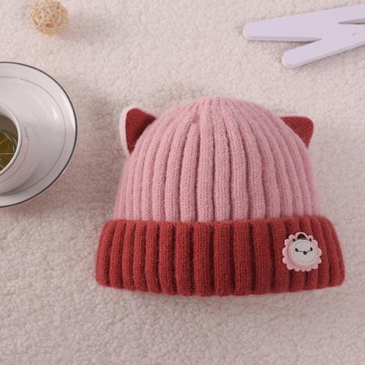 【舒享无感佩戴】新款宝宝秋冬季可爱超萌婴儿帽毛线帽保暖套头帽爱心针织帽子 商品图4