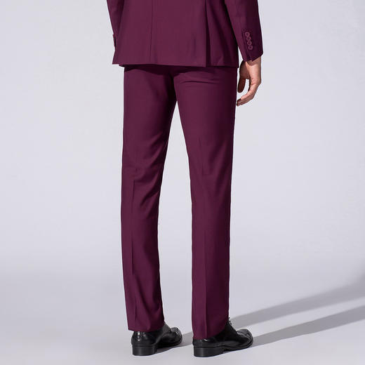 罗蒙西裤男秋装修身款纯色简约商务通勤上班职业男长裤子 商品图4