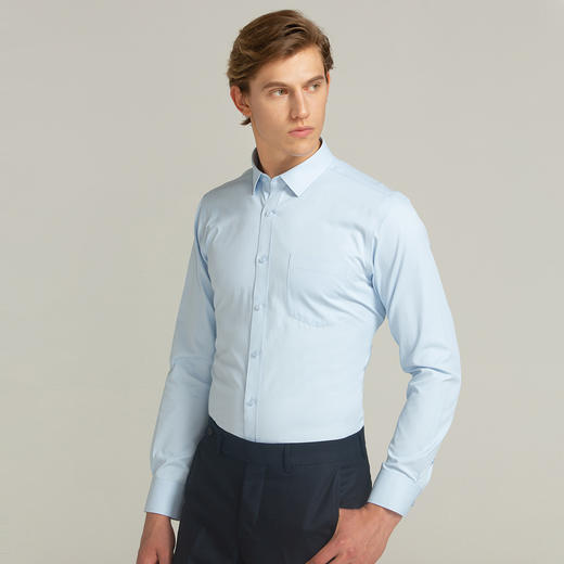 【40棉】罗蒙衬衫男长袖正装商务男士通勤百搭棉质纯色衬衣男 商品图6