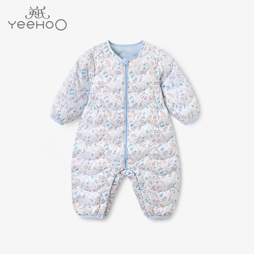 英氏保暖羽绒连体衣婴儿家居鹅绒火山岩防钻绒长蛤冬 YZJAJ41020A 商品图0