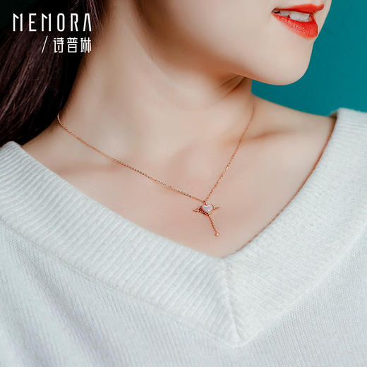 玫瑰18K金心形贝壳项链小礼物（链坠组）KN229801 商品图3