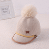 【童趣 保暖】儿童A帽子秋冬韩版新款小熊棒球毛线帽男女童保暖帽婴儿针织帽 商品缩略图6