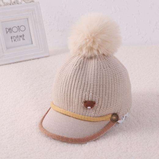 【童趣 保暖】儿童A帽子秋冬韩版新款小熊棒球毛线帽男女童保暖帽婴儿针织帽 商品图6