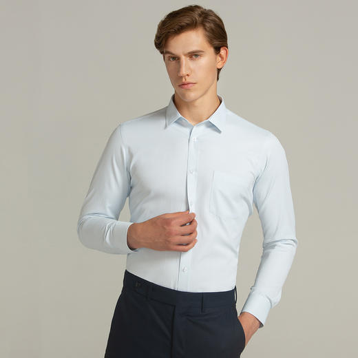 【40棉】罗蒙衬衫男长袖正装商务男士通勤百搭棉质纯色衬衣男 商品图3