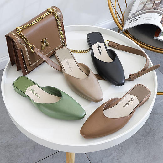 【服饰鞋包】女式凉拖新款夏秋时尚韩版户外穿逛街包头半拖鞋平跟穆勒女鞋 商品图0