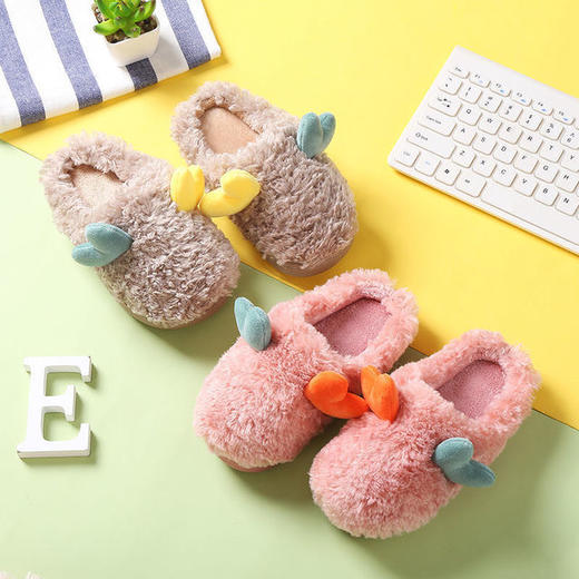 【服饰鞋包】儿童棉鞋冬季新款卡通小牛角中小童室内家用小孩男童保暖软底童鞋 商品图2