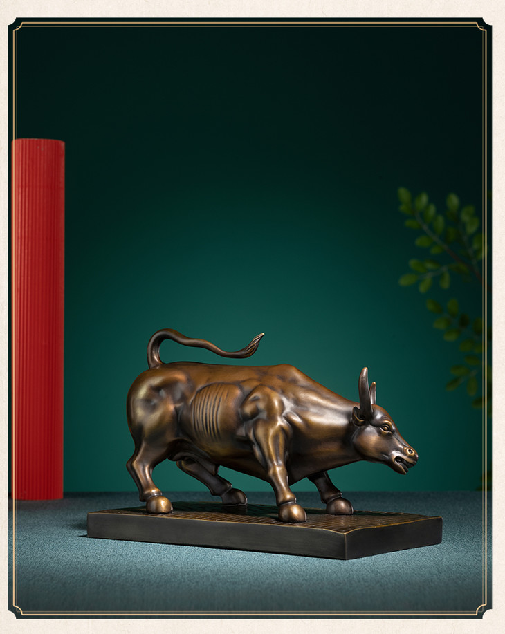 铜师傅全铜摆件华尔街牛